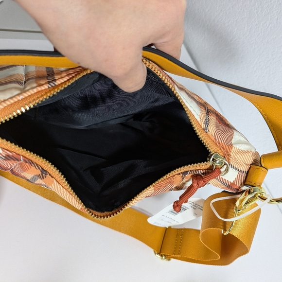 Plaid Orange Shoulder Bag - Picture 3 of 4